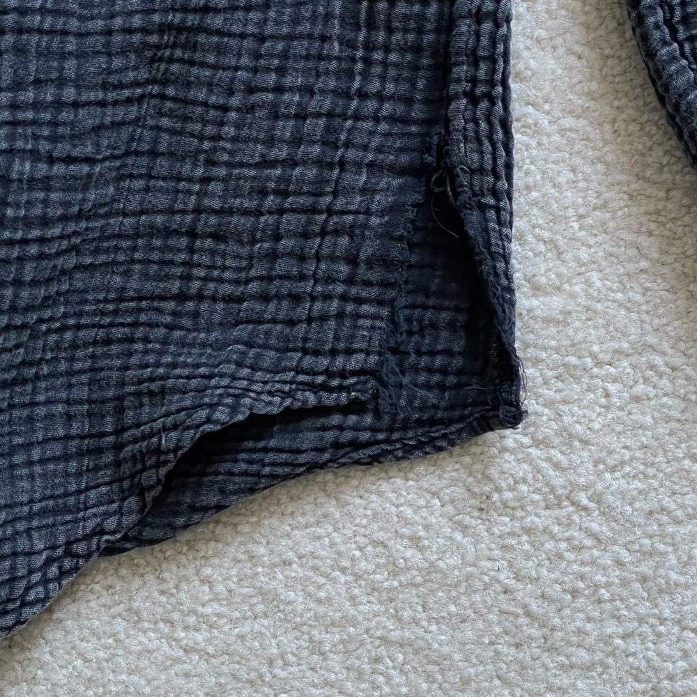 Anthropologie Black Waffle Knit Linen Beach Strapless Harem Jumpsuit - 35353 - Picture 12 of 16